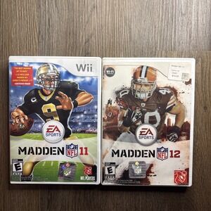 Madden NFL 11 & 12 (Nintendo Wii, 2010/2011) Tested  And Working No Manual